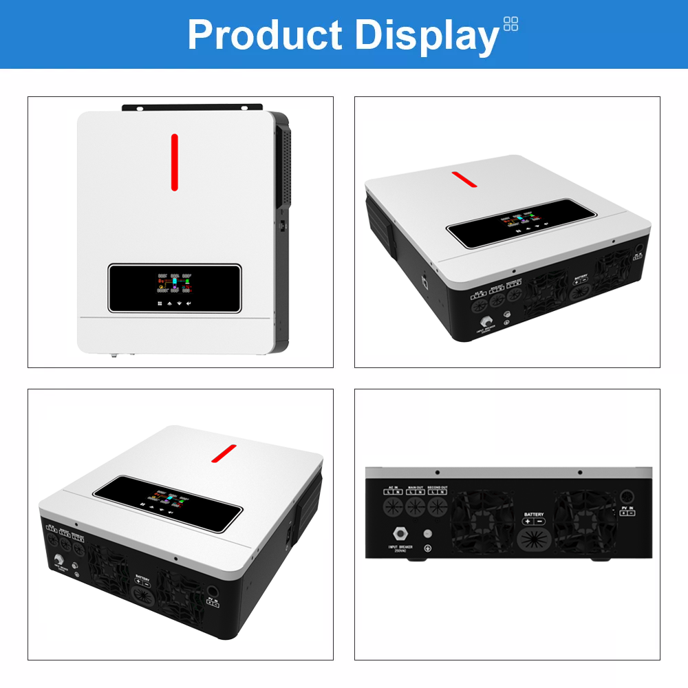 NM-ECO On/Off Grid 6.2KW 48V Solar Inverter 120A MPPT Charger Controller RGB Light Dual Output 230VAC